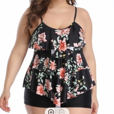 Tops - Tankini Wanita Bikini Motif Bunga Ukuran