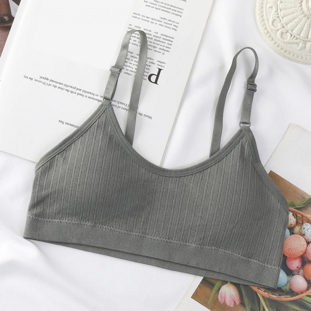 Seamless Ribbed Workout Tank Top - Bra Olahraga Wanita Lembut Tanpa Kawat,