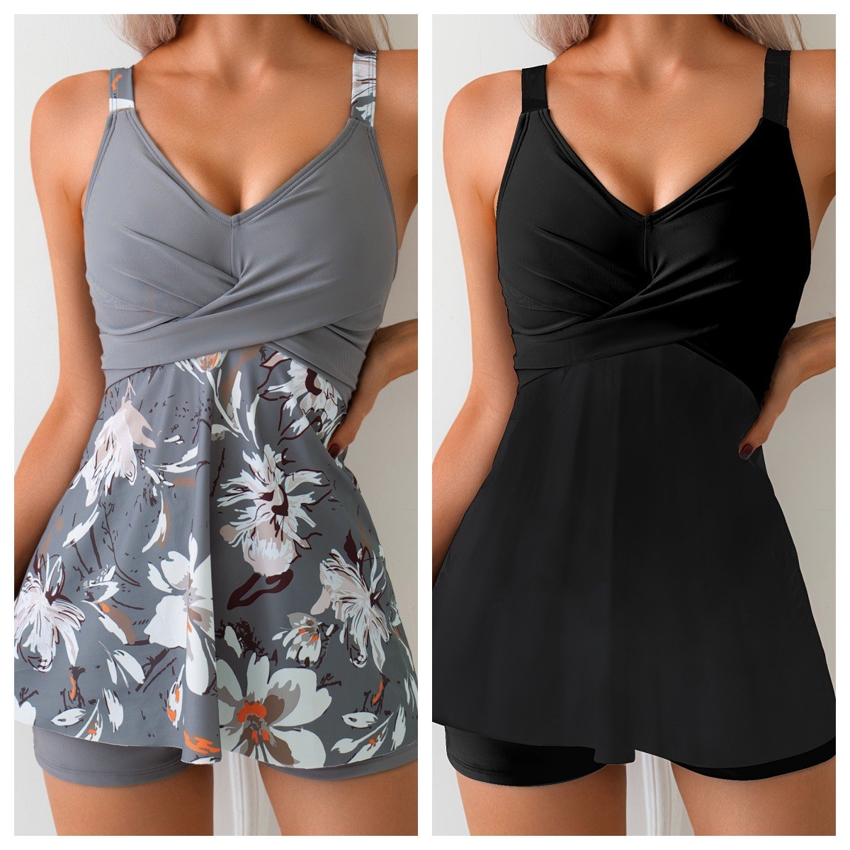 Tops - Y2k Tankini Wanita Retro dengan Celana