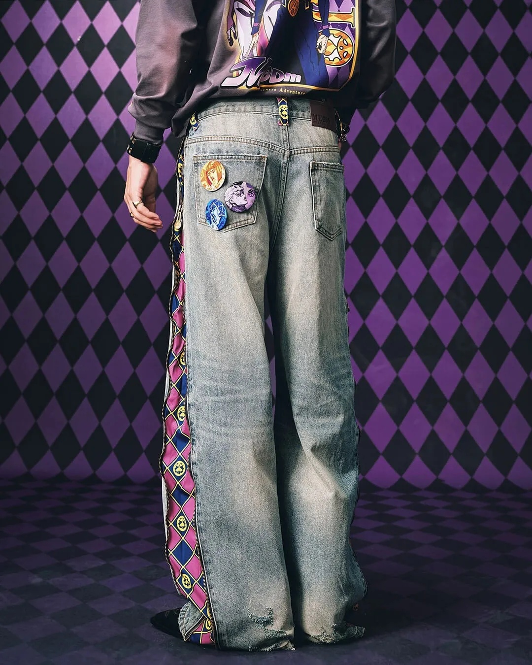 Jeans - Celana Jeans JoJo Anime dengan Panel