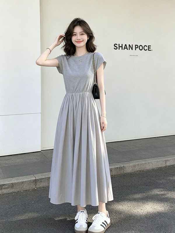 Korean Style A Line Shirt Dress - Gaun Pelangsing Gaya Korea Wanita Ukuran