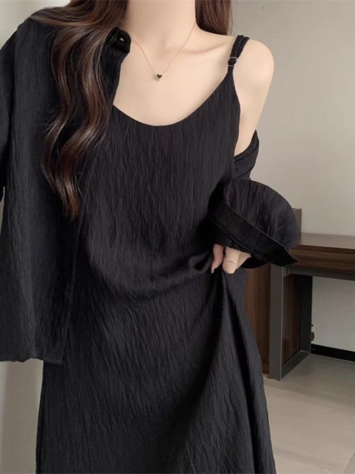 Korean Style A Line Shirt Dress - Gaun Wanita Ukuran Besar Model Longgar