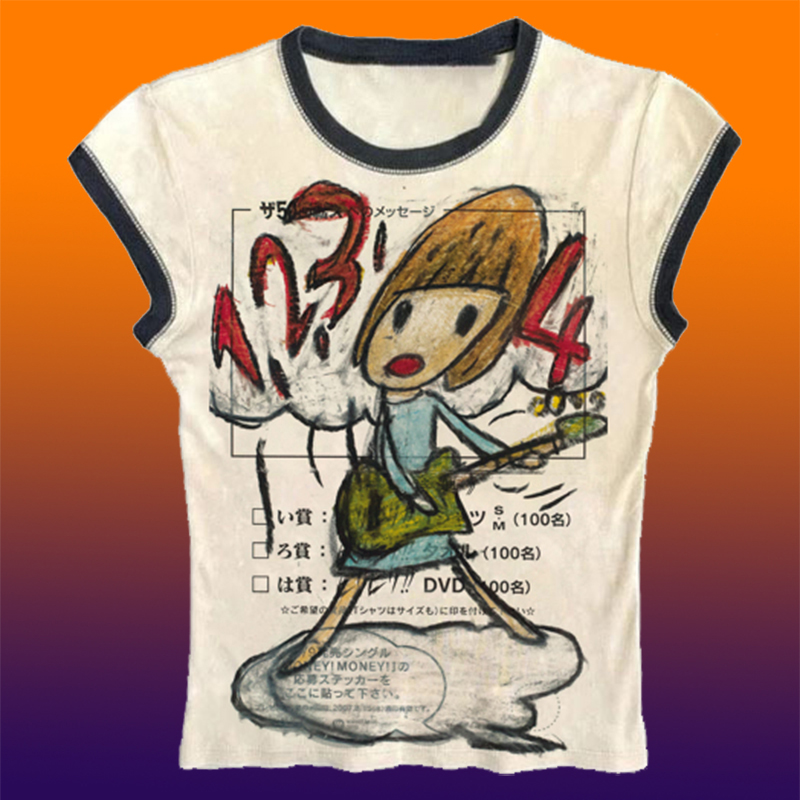 Y2K Graphic Baby Tee Crop - Y2K kaus bayi jalanan, atasan Crop