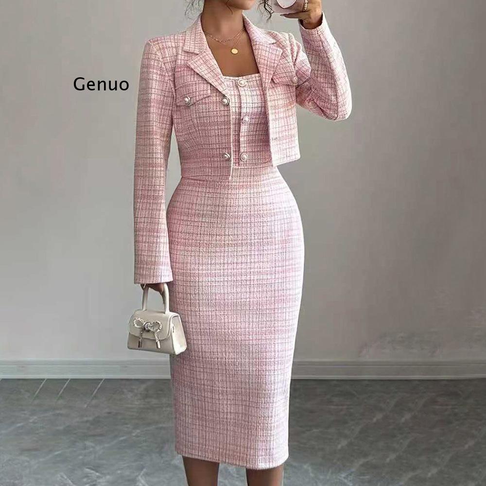 Tweed Two Piece Blazer Dress - Setelan Tweed Elegan Wanita Terbaru 2026,