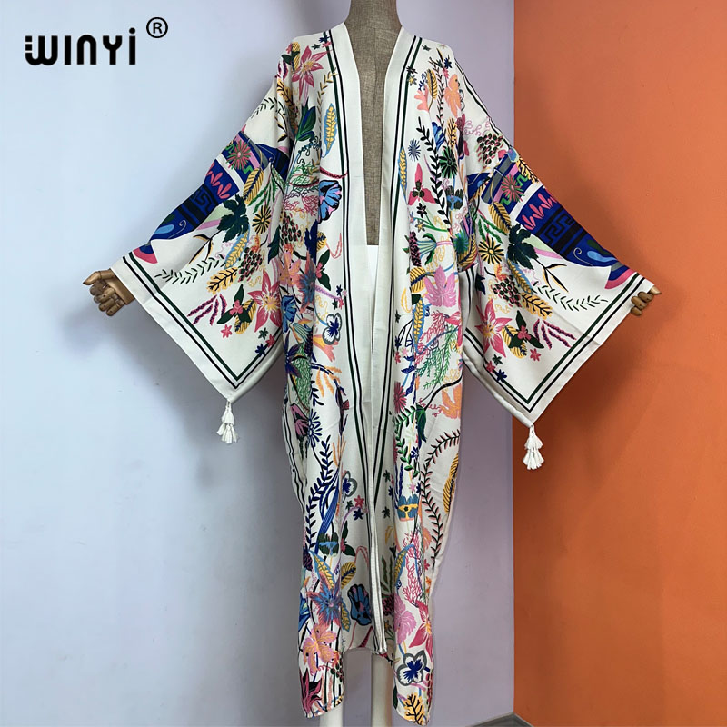 Boho Summer Beach Maxi Dress - WINYI kimono baru pantai boho musim