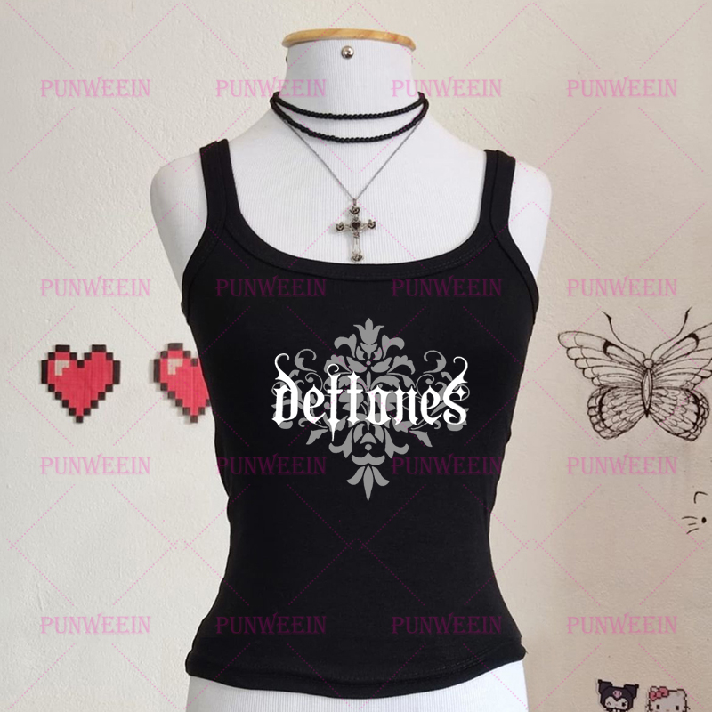 Y2K Graphic Baby Tee Crop - Kaos Crop Top Grafis Vintage Gothic