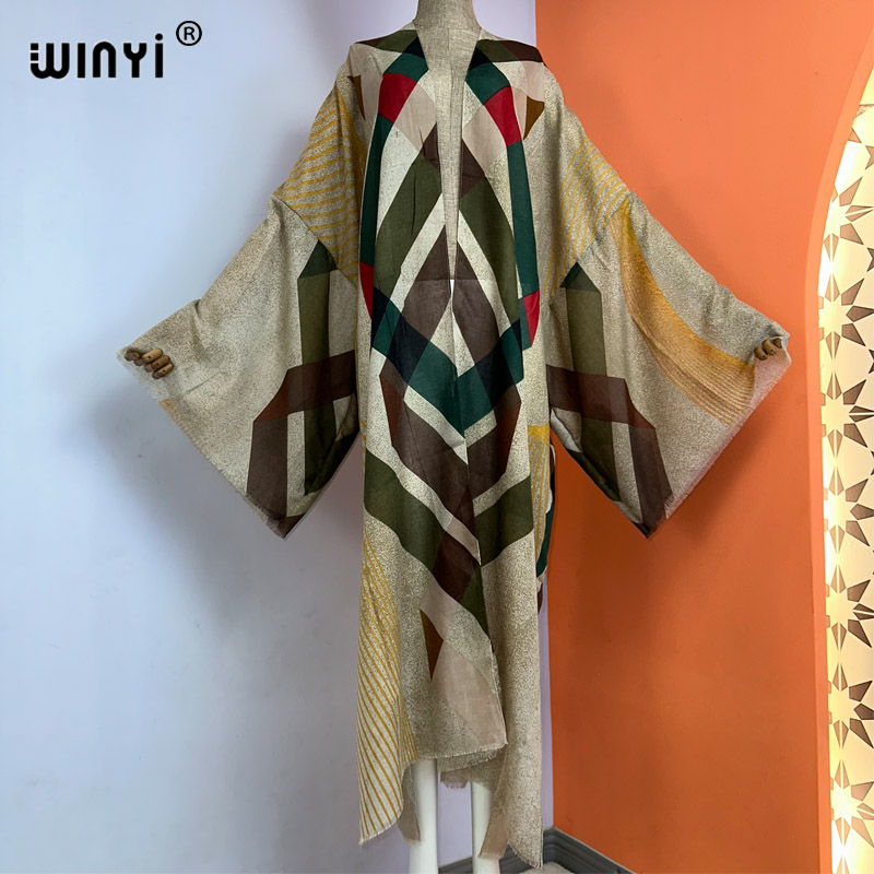 Boho Summer Beach Maxi Dress - WINYI kimono musim panas boho cetak