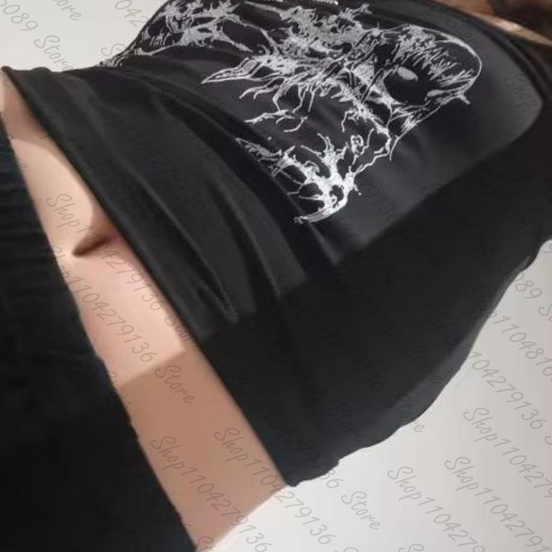Tank Top Korset Wanita Gotik P - Y2K Graphic Baby Tee Crop ulasan dan harga