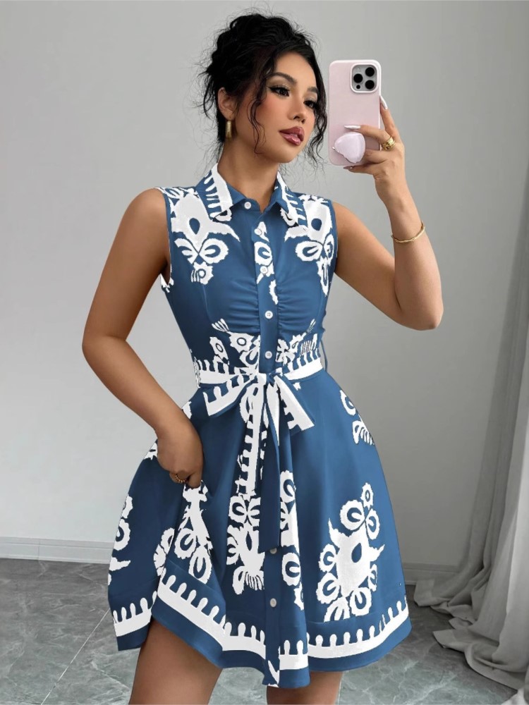 Gaun Kasual Fashion Baru Musim - French Vintage Floral Midi Dress ulasan dan harga