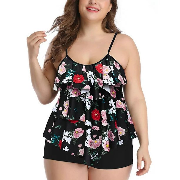 Tankini Wanita Bikini Motif Bu - Tops ulasan dan harga