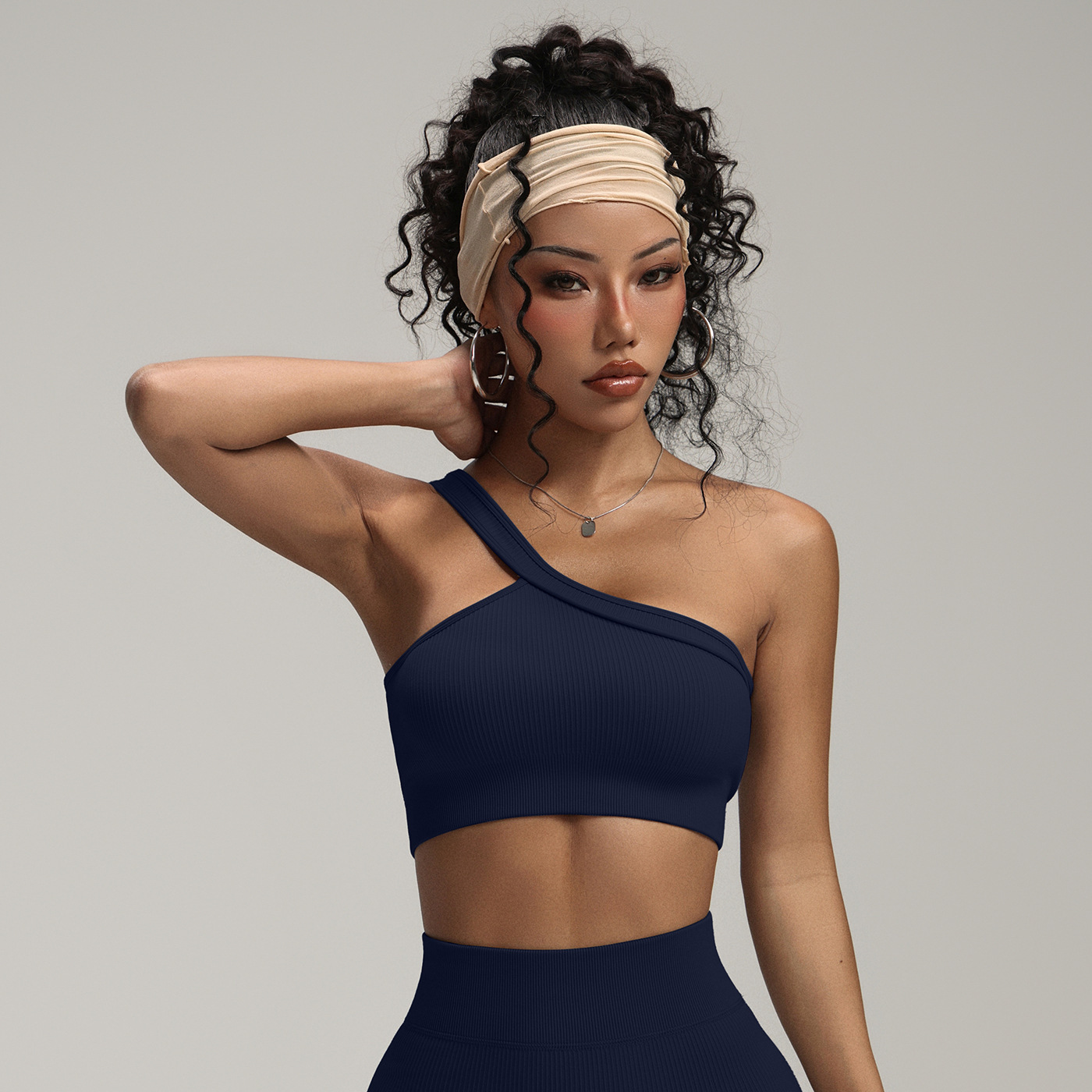 Sport Bra Wanita Satu Bahu Ber - Seamless Ribbed Workout Tank Top ulasan dan harga