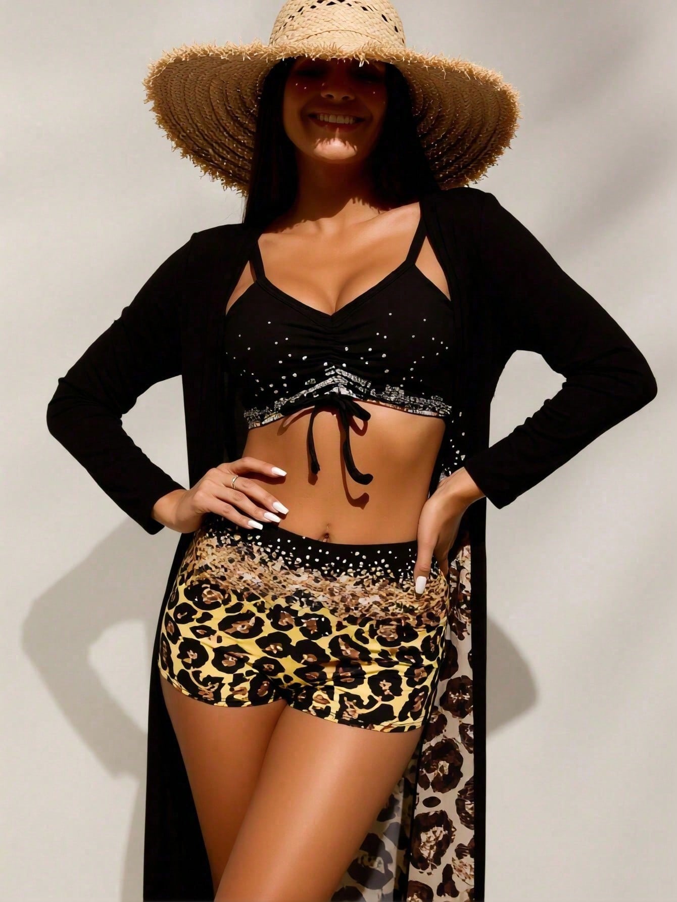 Atasan Bikini Wanita Hitam Ber - Tops ulasan dan harga