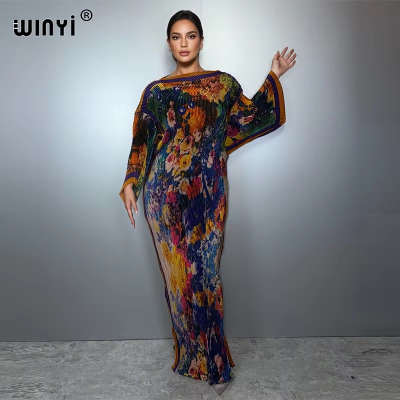 Gaun musim panas WINYI berlipi - Boho Summer Beach Maxi Dress ulasan dan harga
