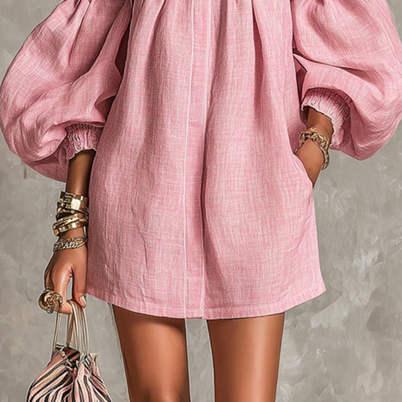 Gaun Mini Lengan Puff Off Shou - Off Shoulder Puff Sleeve Sundress ulasan dan harga