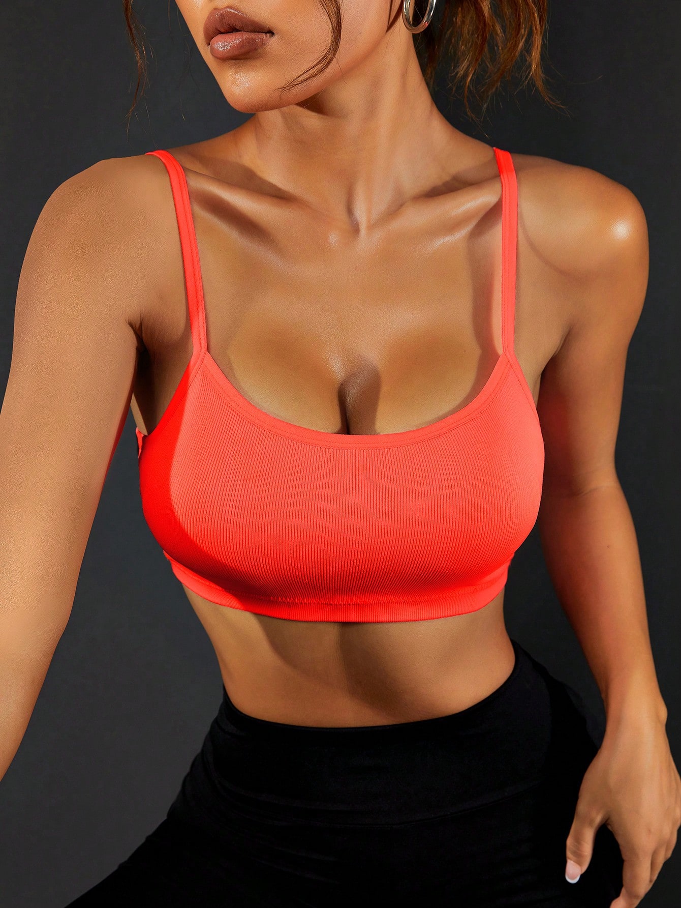 Sport Bra Wanita Berbahan Ribb - Seamless Ribbed Workout Tank Top ulasan dan harga