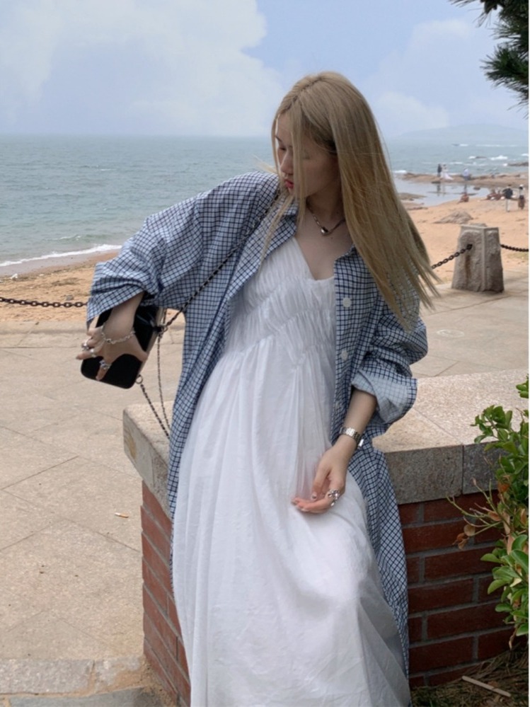 Setelan Chic Plus Size Gaya Sa - Korean Style A Line Shirt Dress ulasan dan harga