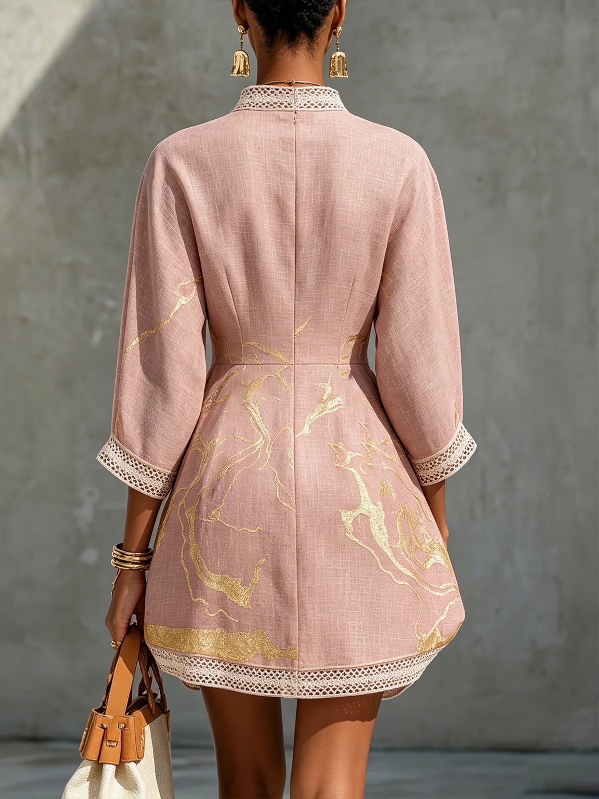 Gaun Mini Elegan untuk Wanita  - French Vintage Floral Midi Dress ulasan dan harga