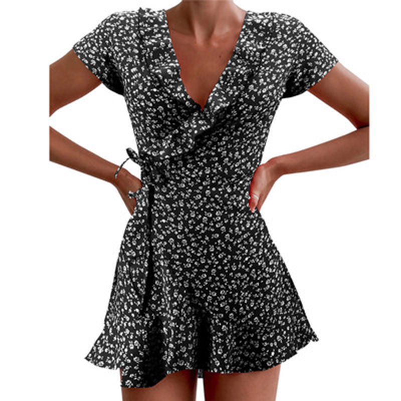 Gaun A-Line Floal wanita musim - French Vintage Floral Midi Dress ulasan dan harga
