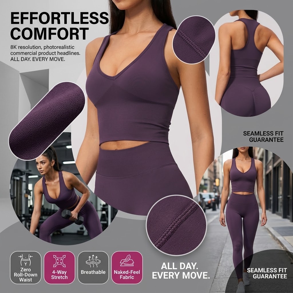 Atasan Yoga Tanpa Jahitan Desa - Seamless Ribbed Workout Tank Top ulasan dan harga