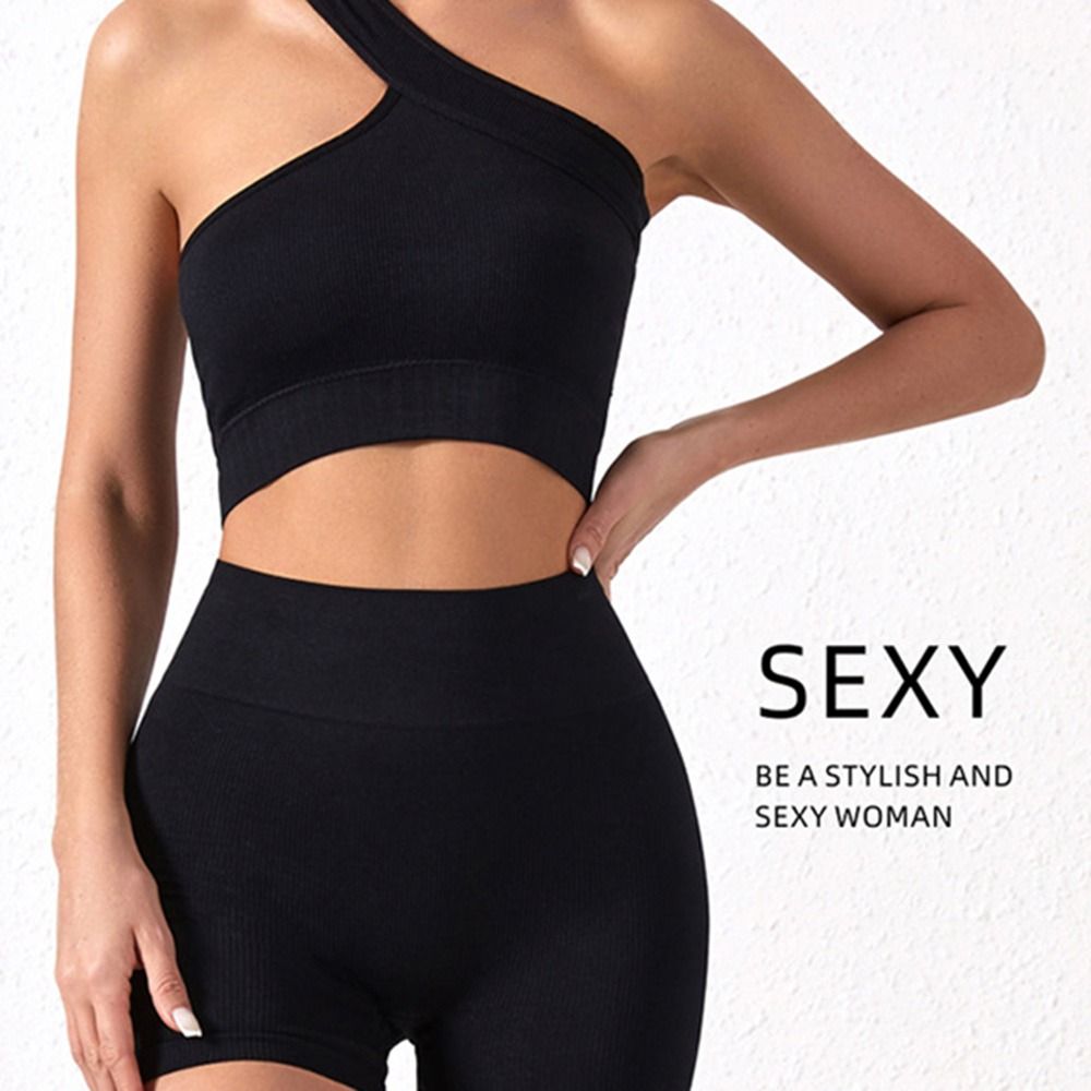 2Pcs Set Olahraga Wanita Tanpa - Seamless Ribbed Workout Tank Top ulasan dan harga