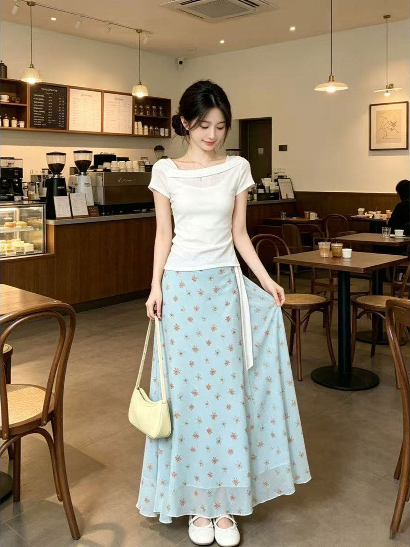 Gaun Korea Desain A-Line Model - Korean Style A Line Shirt Dress ulasan dan harga