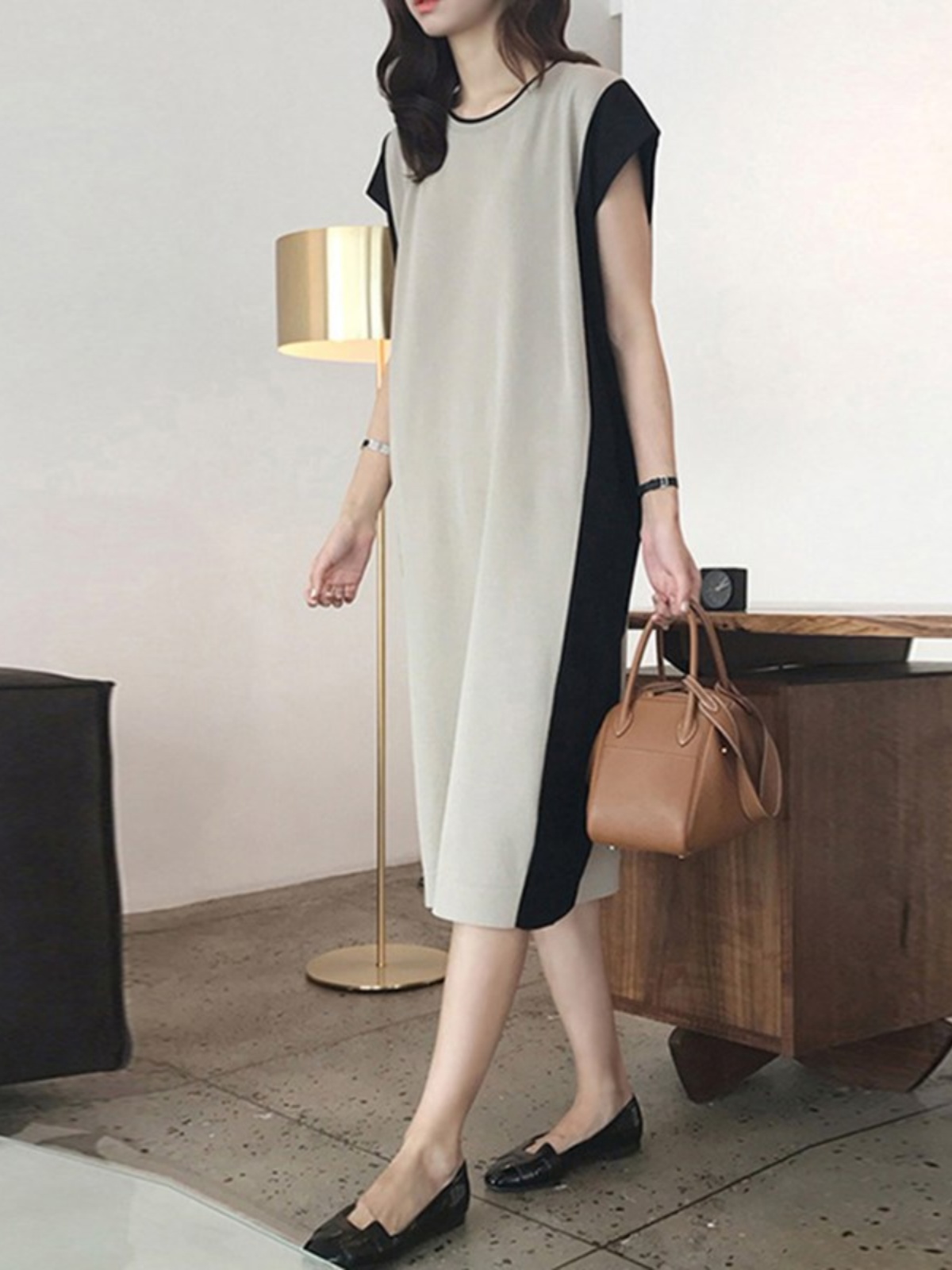 Gaun T-Shirt Vest Panjang Seda - Korean Style A Line Shirt Dress ulasan dan harga