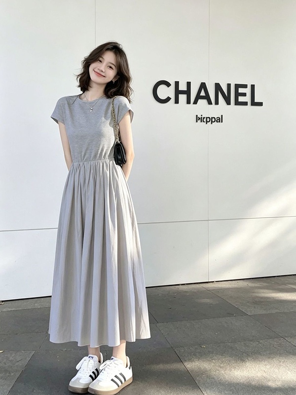 Gaun Pelangsing Gaya Korea Wan - Korean Style A Line Shirt Dress ulasan dan harga