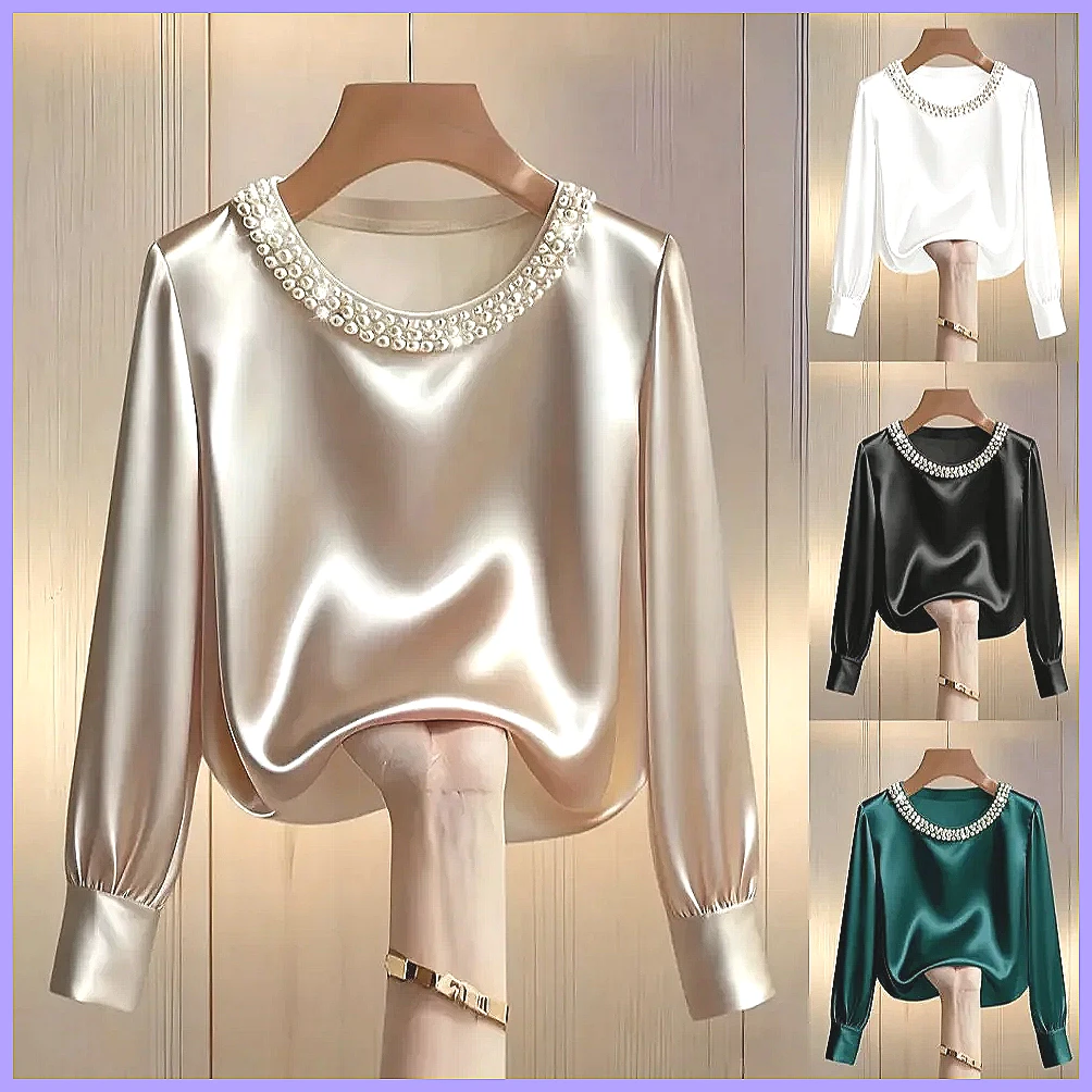Blus Satin Berhias Manik-Manik - Blouses ulasan dan harga