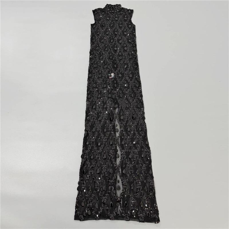 Gaun Prom Seksi Berkilau Hitam - Sexy Mesh Sheer Bodycon Dress ulasan dan harga