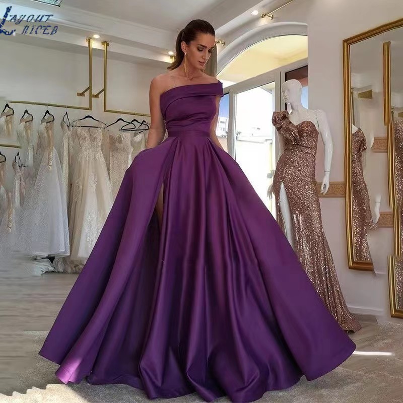 Gaun Malam Satin Elegan Tanpa  - Elegant Satin Evening Gown Split ulasan dan harga