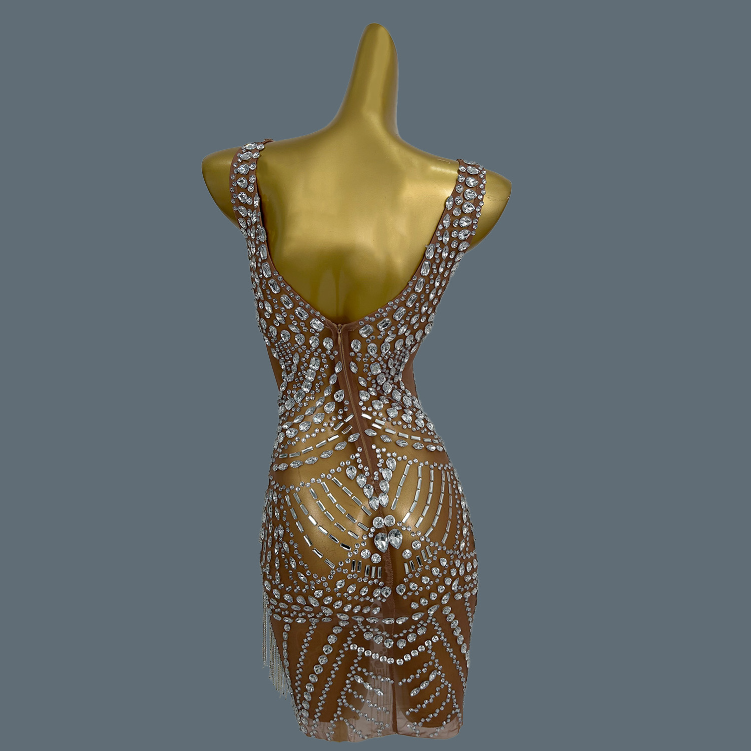 Gaun Malam Seksi Untuk Wanita, - Sparkly Rhinestone Club Party Dress ulasan dan harga