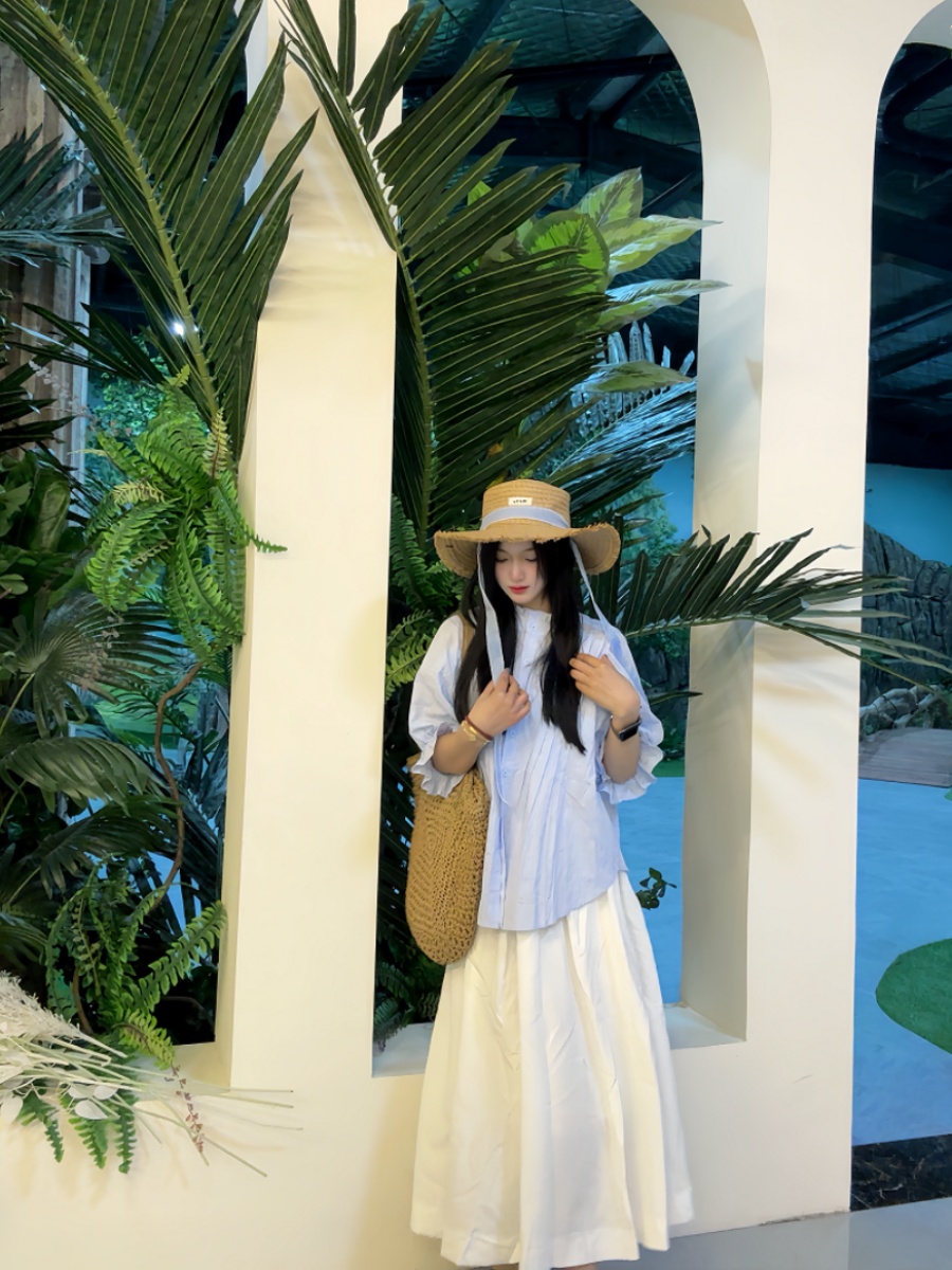 Setelan Kemeja Lengan Gelembun - Korean Style A Line Shirt Dress ulasan dan harga