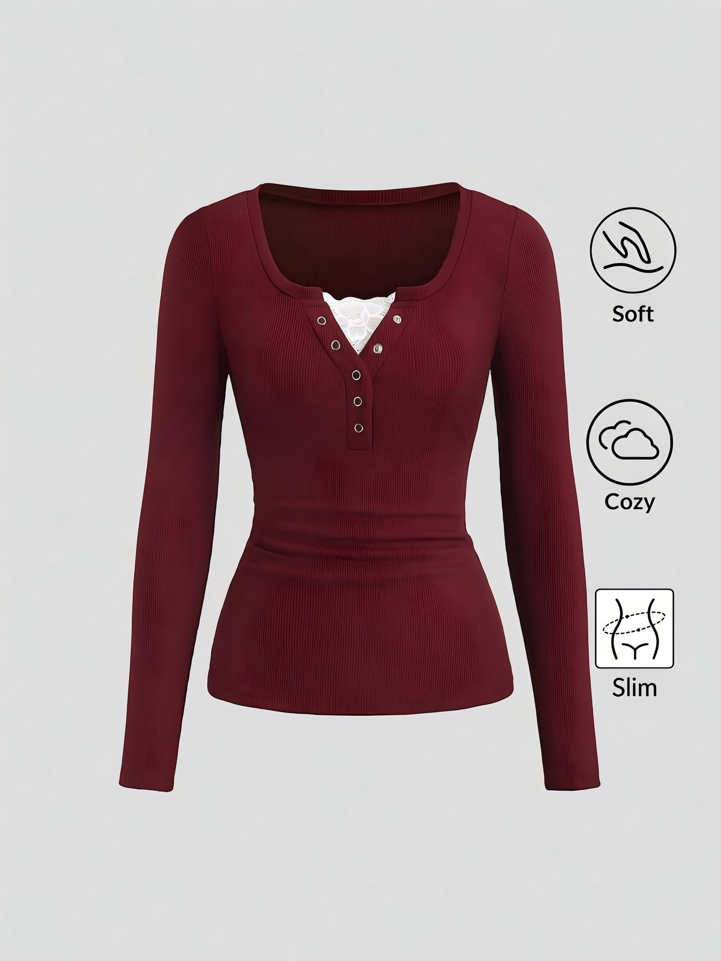 Kaos Wanita Model Henley V-Nec - Blouses ulasan dan harga