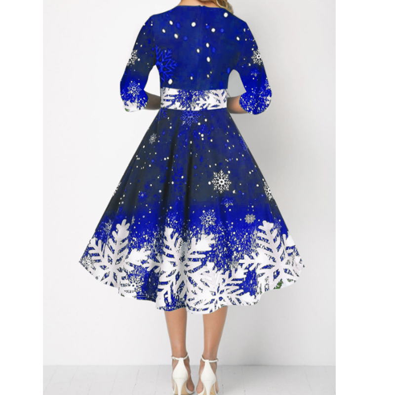 Gaun pesta motif kasual untuk  - French Vintage Floral Midi Dress ulasan dan harga