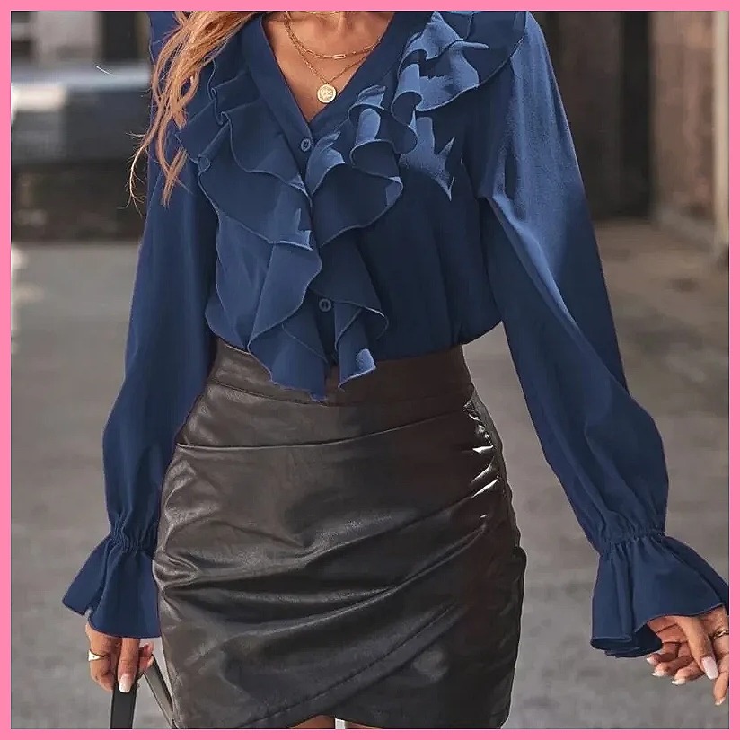 Blus Elegan Wanita Model V-Nec - Blouses ulasan dan harga