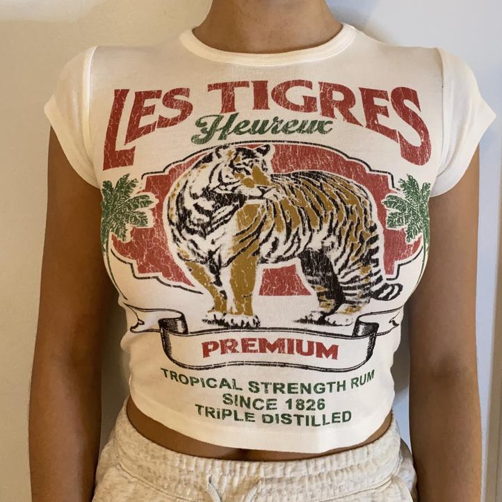 Kaos Grafis Y2k untuk Wanita R - Y2K Graphic Baby Tee Crop ulasan dan harga