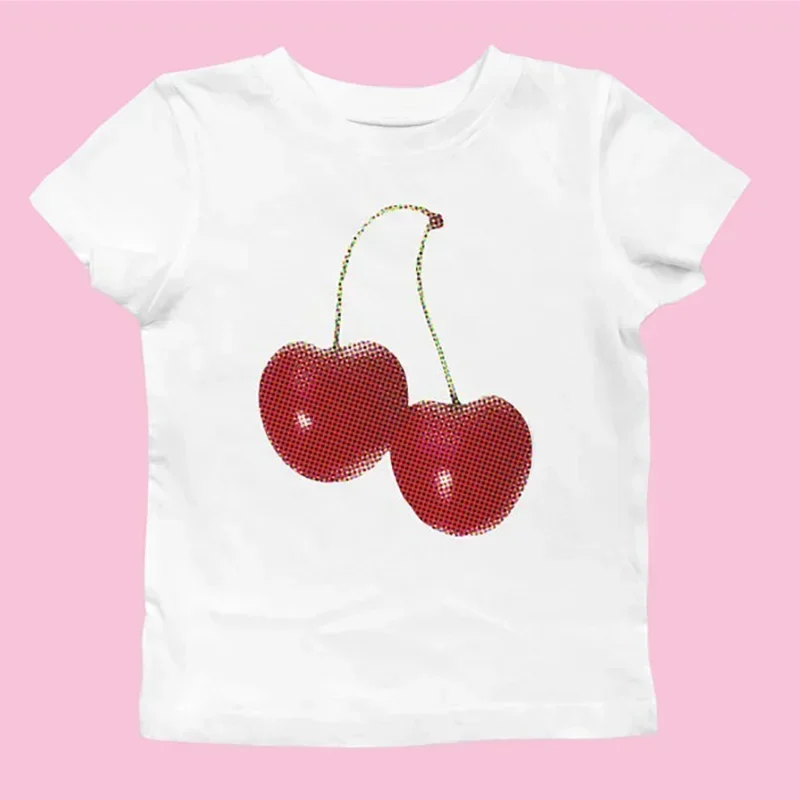Kaos Bayi Musim Panas Estetis  - Y2K Graphic Baby Tee Crop ulasan dan harga