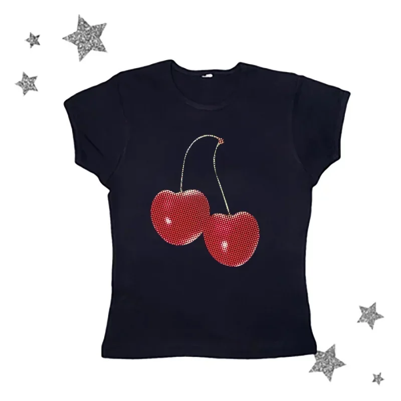 Kaos Bayi Musim Panas Estetis  - Y2K Graphic Baby Tee Crop ulasan dan harga
