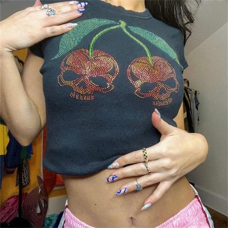 Kaus bayi perempuan Emo rampin - Y2K Graphic Baby Tee Crop ulasan dan harga