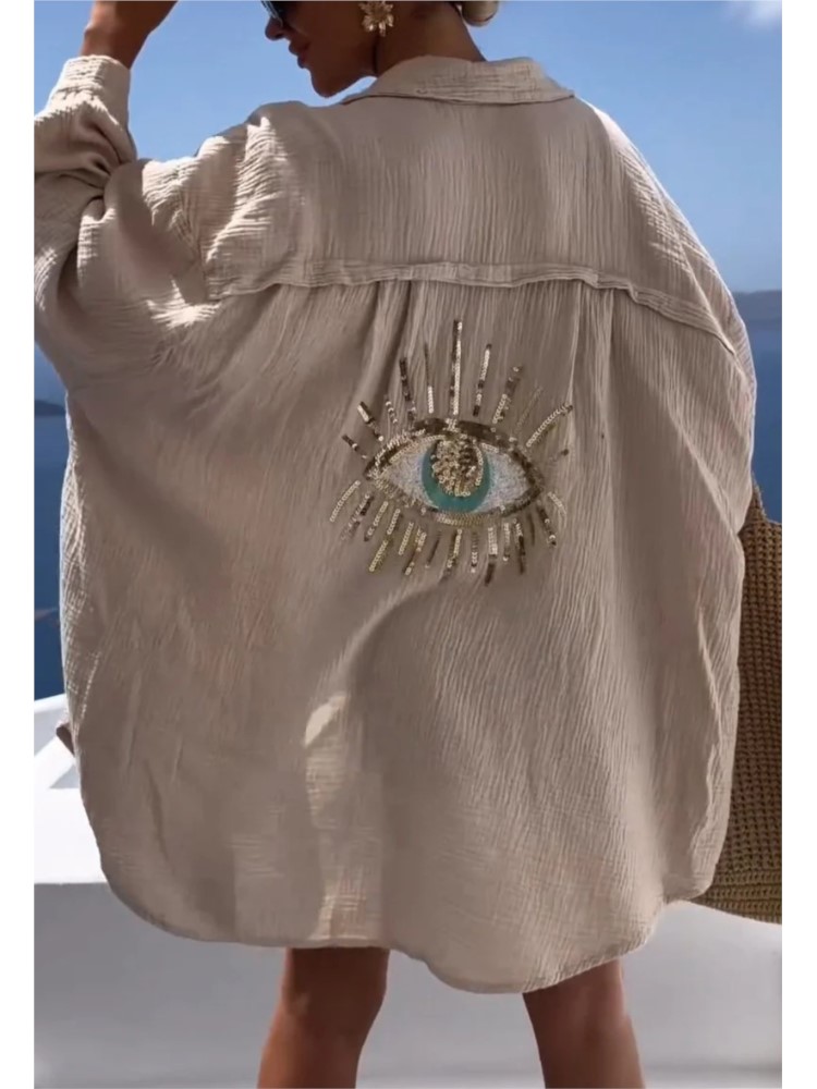 Gaun kaus katun Linen kasual w - Casual Loose Linen Shirt Dress ulasan dan harga