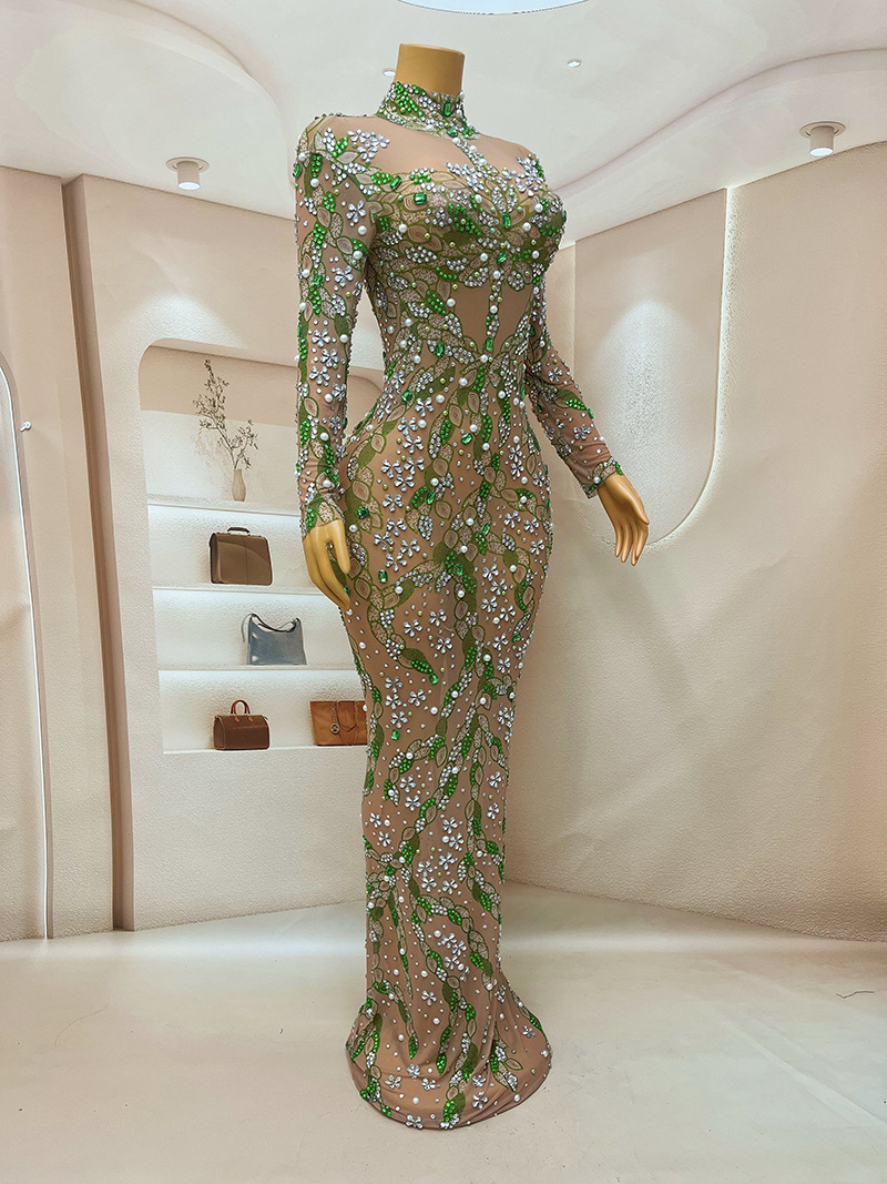 Gaun malam yang menakjubkan ga - Sparkly Rhinestone Club Party Dress ulasan dan harga