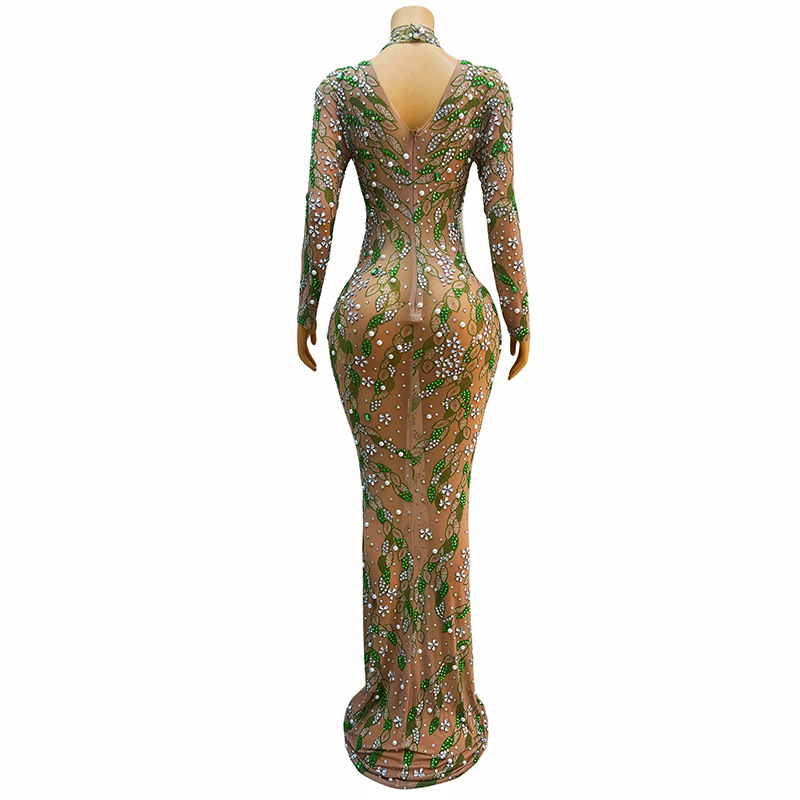 Gaun malam yang menakjubkan ga - Sparkly Rhinestone Club Party Dress ulasan dan harga