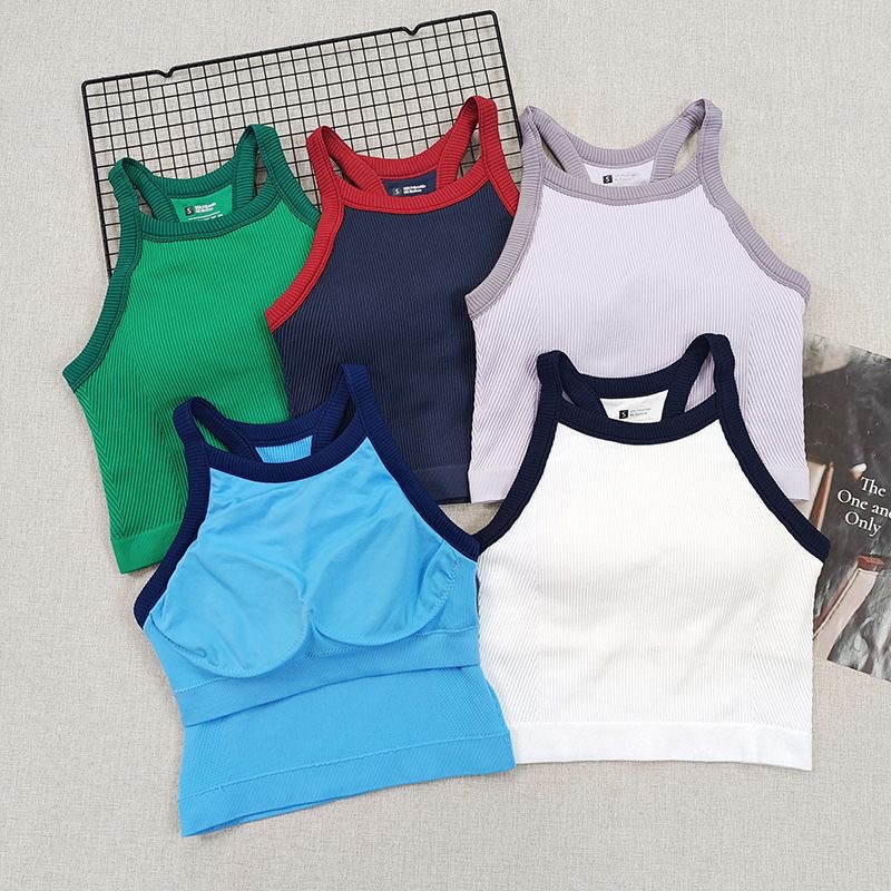Set Olahraga Wanita Bergaris 2 - Seamless Ribbed Workout Tank Top ulasan dan harga