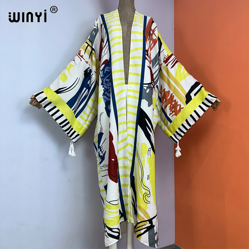 WINYI kimono baru pantai boho  - Boho Summer Beach Maxi Dress ulasan dan harga