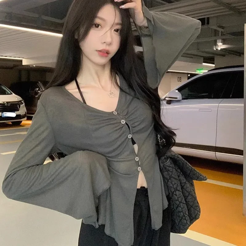 Blus Lengan Lebar Model Sheer  - Blouses ulasan dan harga