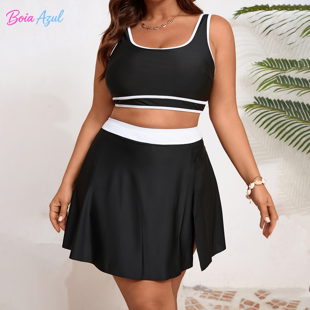 Tankini kontras hitam dan puti - Dresses ulasan dan harga