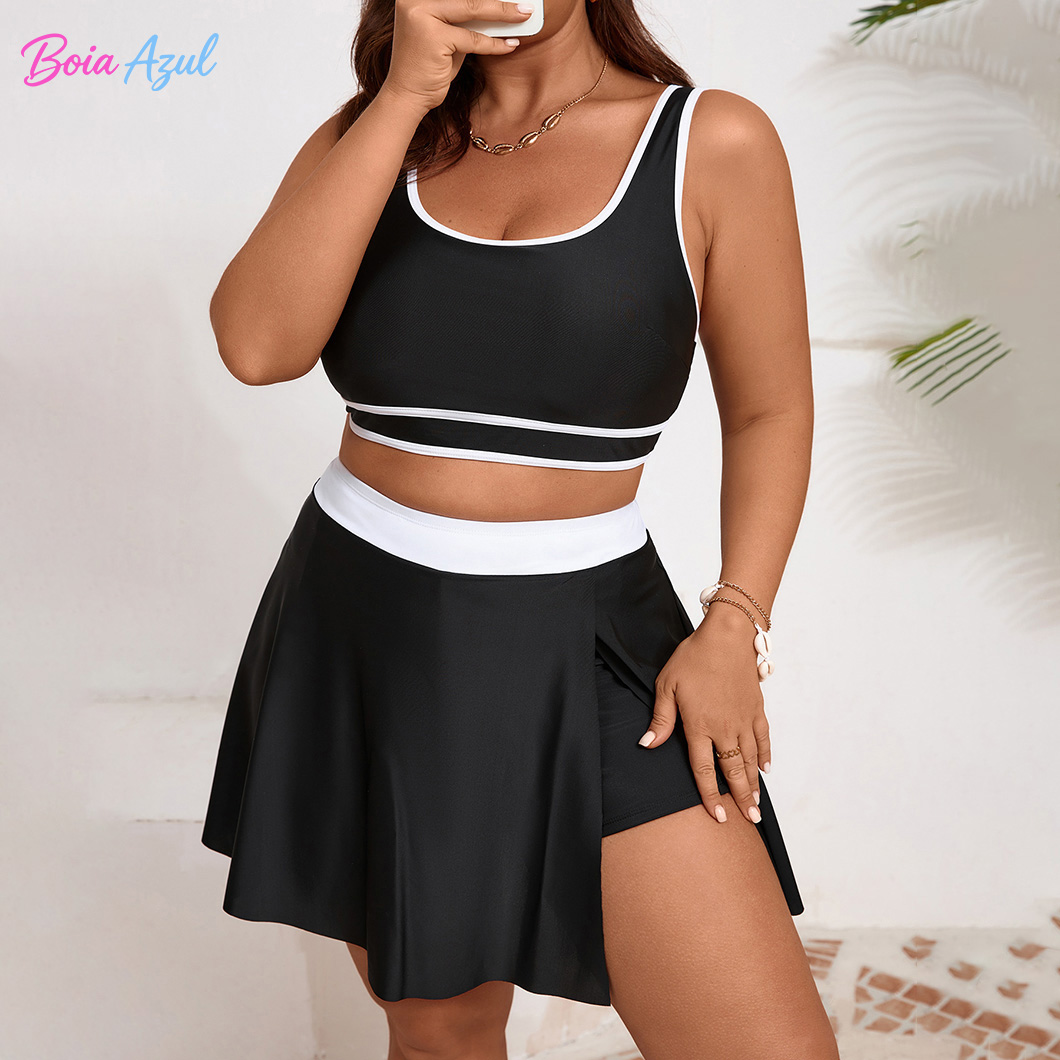 Tankini kontras hitam dan puti - Dresses ulasan dan harga