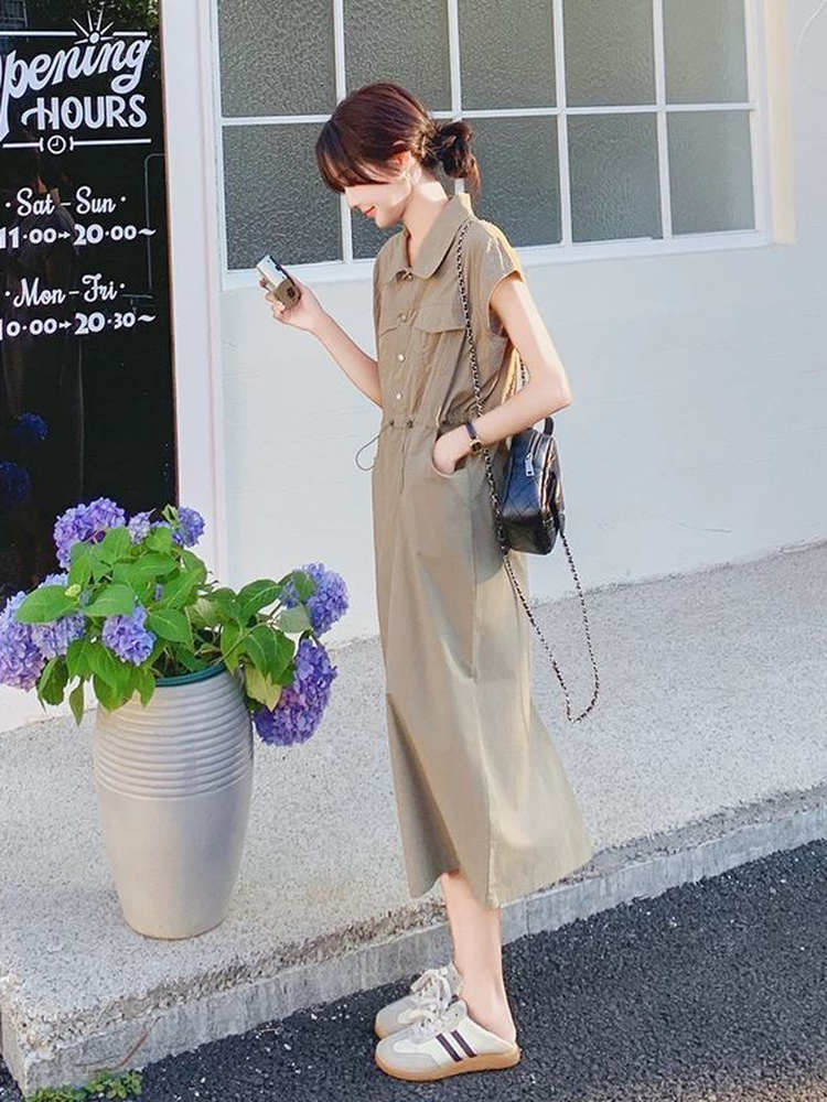 Gaun kemeja gaya Korea ukuran  - Korean Style A Line Shirt Dress ulasan dan harga