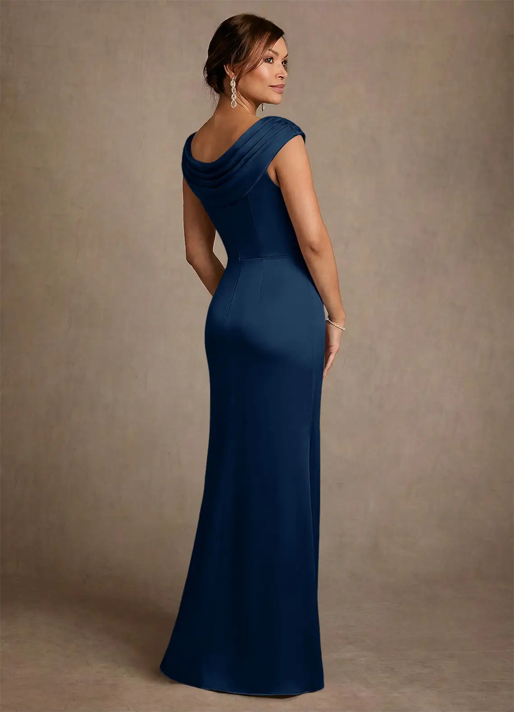Gaun Ibu Pengantin Wanita Gaun - Elegant Satin Evening Gown Split ulasan dan harga