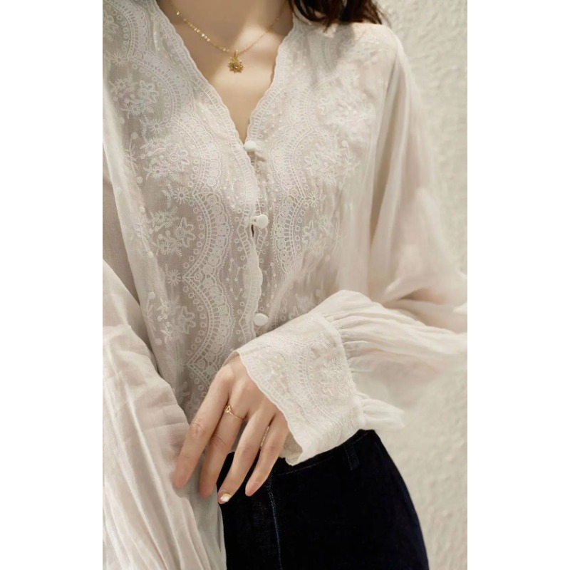 GELITAYIN Blus Linen Lengan Pa - Casual Loose Linen Shirt Dress ulasan dan harga
